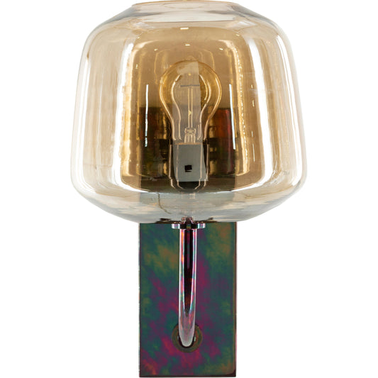 Pavel Wall Sconce by Surya in fixture: champagne, metallic - bronze, base: metallic - bronze and bronzed. Made from fixture: glass, metal in a transitional style.