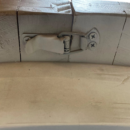 Provence Round Extension Table by LH Imports in white, brown and antique white, rustic natural. Made from fsc reclaimed pine in a modern style.