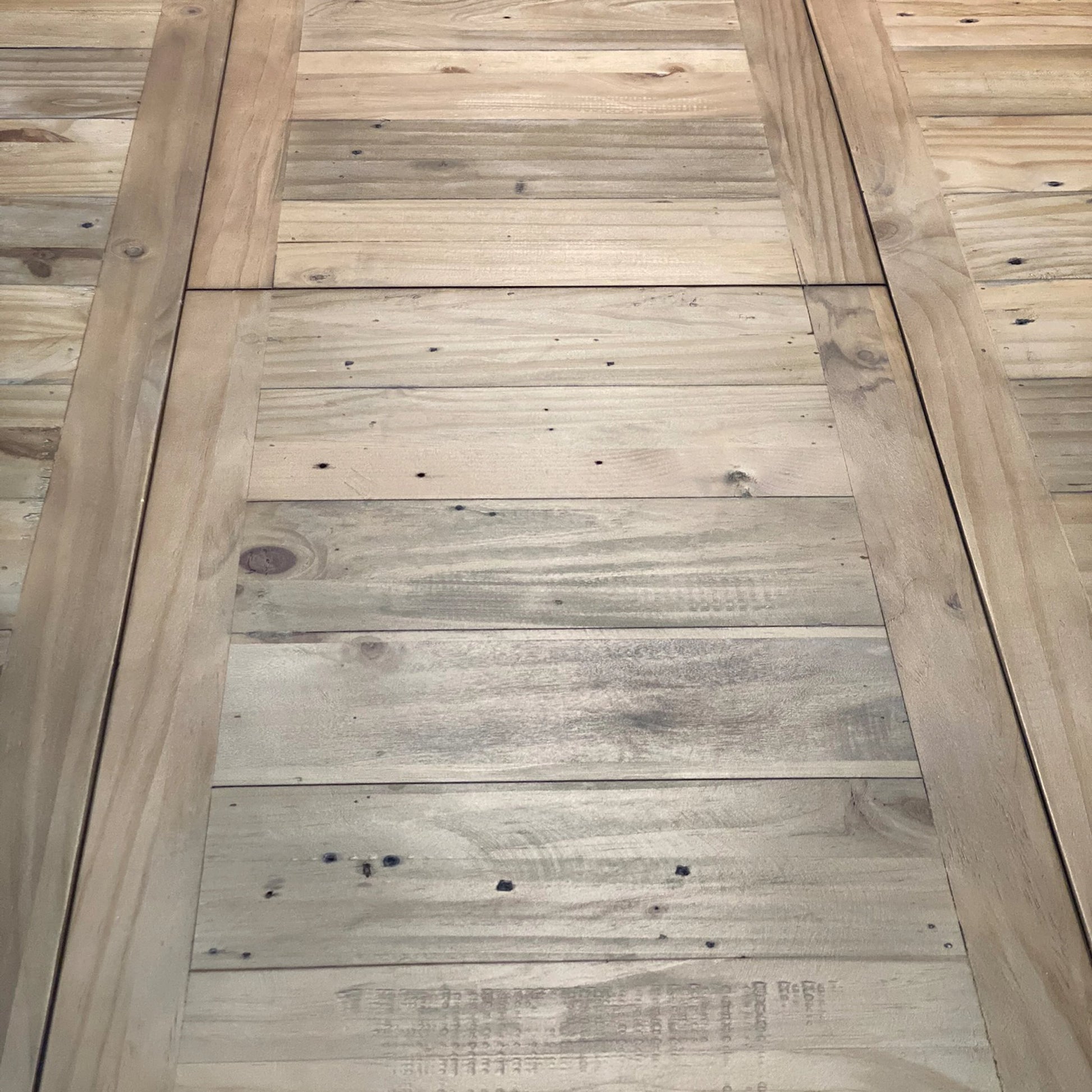 Provence Round Extension Table by LH Imports in white, brown and antique white, rustic natural. Made from fsc reclaimed pine in a modern style.