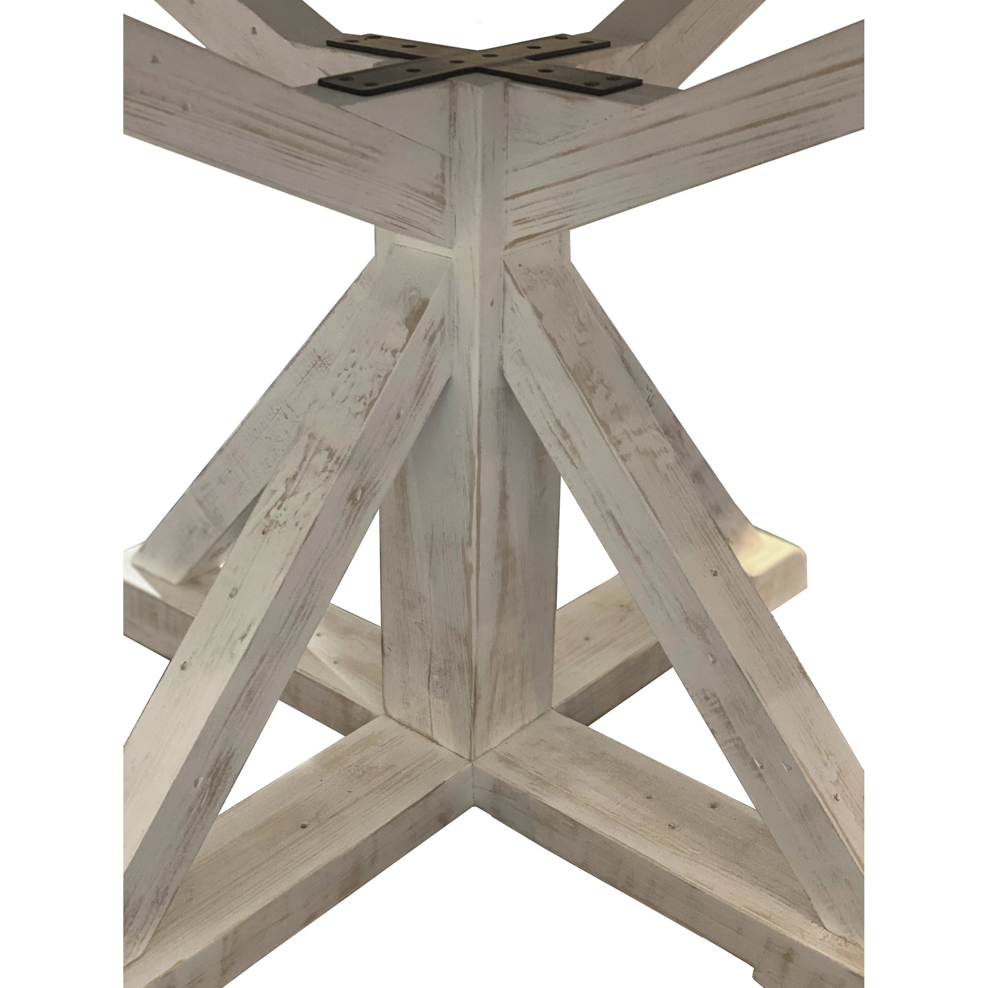 Provence Round Extension Table by LH Imports in white, brown and antique white, rustic natural. Made from fsc reclaimed pine in a modern style.