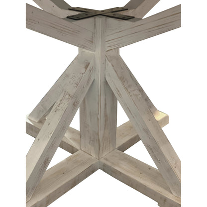 Provence Round Extension Table by LH Imports in white, brown and antique white, rustic natural. Made from fsc reclaimed pine in a modern style.