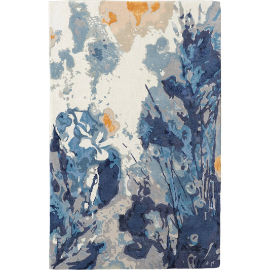 Dafney Transitional & Botanical Rug - 8871F by Feizy in blue. Made from 75% wool, 25% viscose in a unique style.