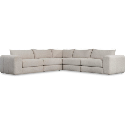 Vista 5-Piece Fabric Sectional by Bernhardt in beige. Made from fabric in a transitional style.
