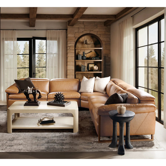 Big Sky Etagere by Hooker Furniture in dusk, vintage natural. Made from pecky hickory, maple veneers in a modern style.