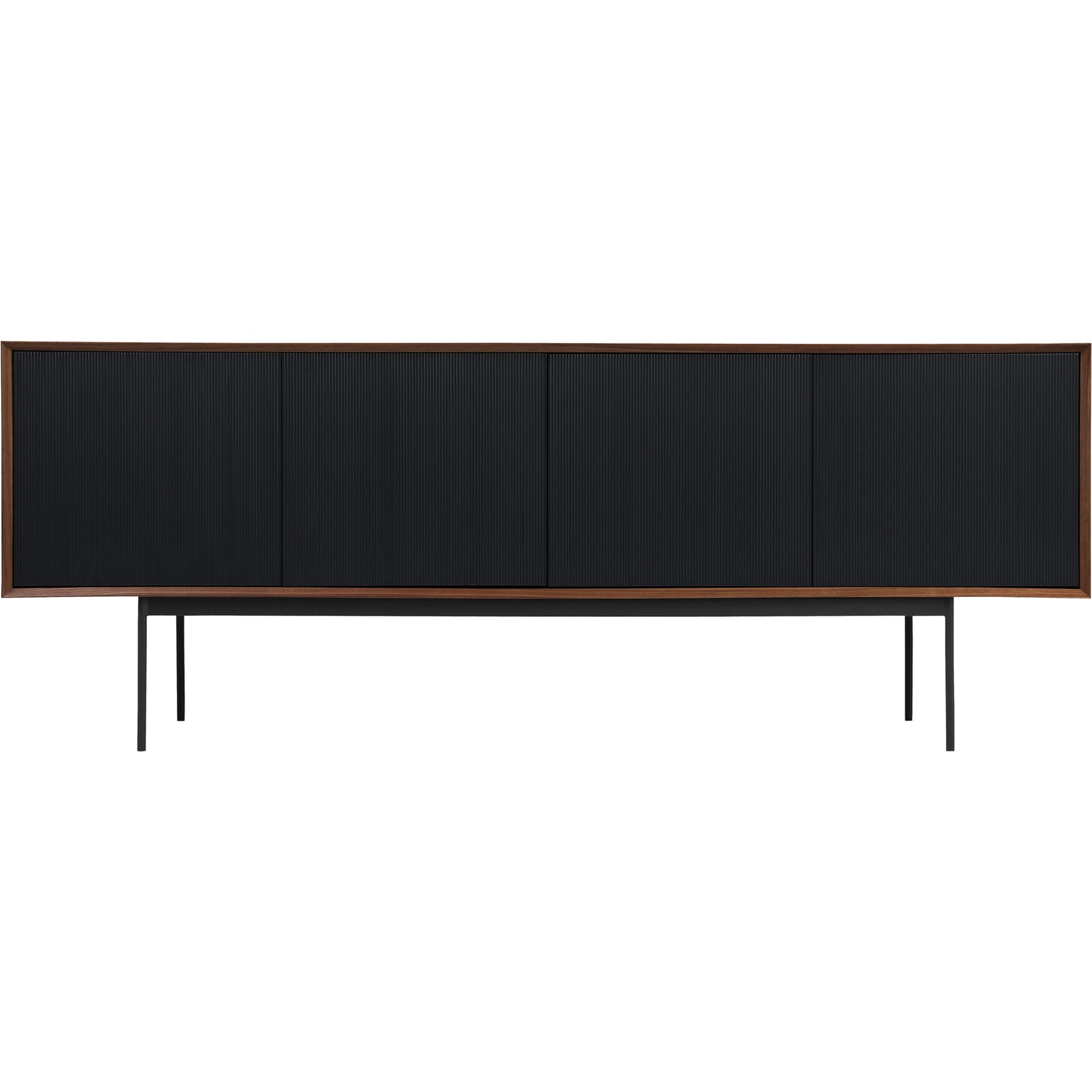 Araya Sideboard by Moe's Home Collection in walnut, black. Made from walnut veneer, metal base, mdf in a modern style.