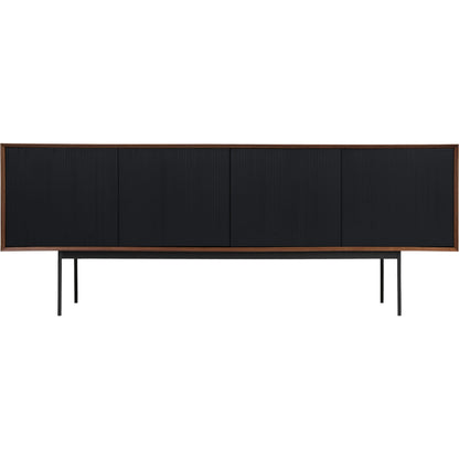 Araya Sideboard by Moe's Home Collection in walnut, black. Made from walnut veneer, metal base, mdf in a modern style.