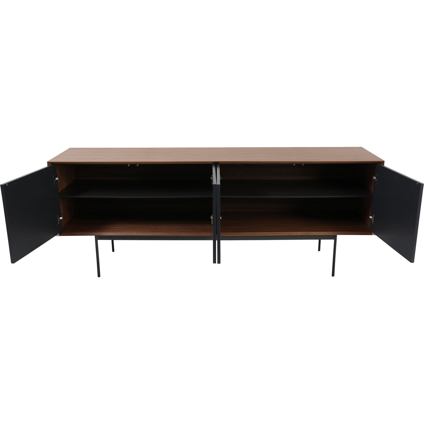 004 SI-2121845 | Additional Silo | Araya Sideboard by Moe's Home Collection in walnut, black. Made from walnut veneer, metal base, mdf in a modern style.