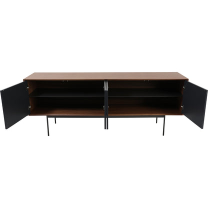 Araya Sideboard by Moe's Home Collection in walnut, black. Made from walnut veneer, metal base, mdf in a modern style.