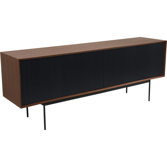 Araya Sideboard by Moe's Home Collection in walnut, black. Made from walnut veneer, metal base, mdf in a modern style.