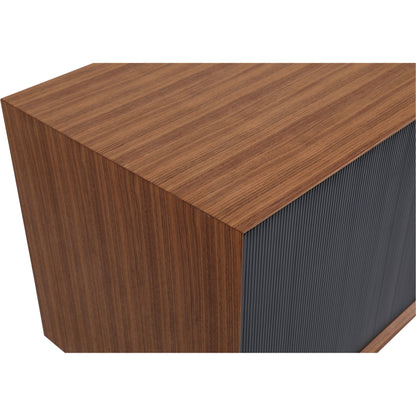 Araya Sideboard by Moe's Home Collection in walnut, black. Made from walnut veneer, metal base, mdf in a modern style.