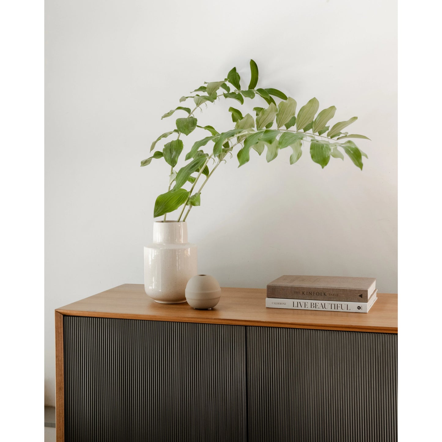 008 SI-2121845 | Lifestyle | Araya Sideboard by Moe's Home Collection in walnut, black. Made from walnut veneer, metal base, mdf in a modern style.