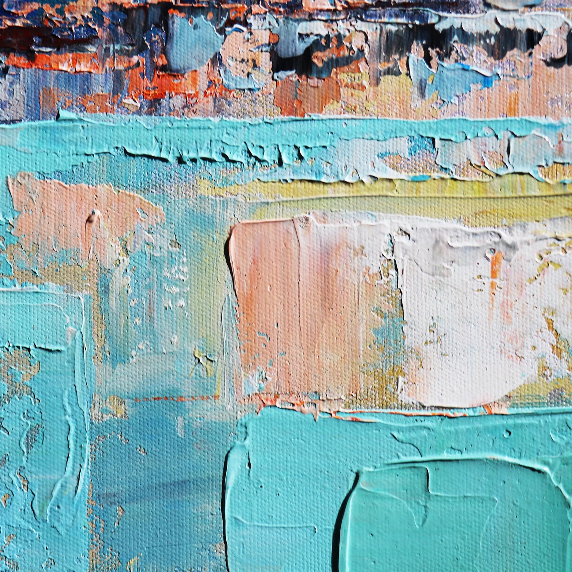 Mirage Handpainted & Coastal Landscape Oil Painting on Canvas - PXA-1011 by Pasargad Home in multi, blue. Made from canvas in a unique style.