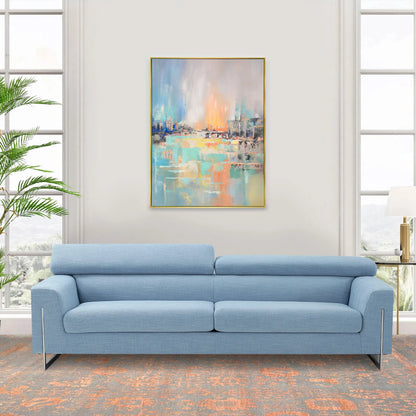 Mirage Handpainted & Coastal Landscape Oil Painting on Canvas - PXA-1011 by Pasargad Home in multi, blue. Made from canvas in a unique style.