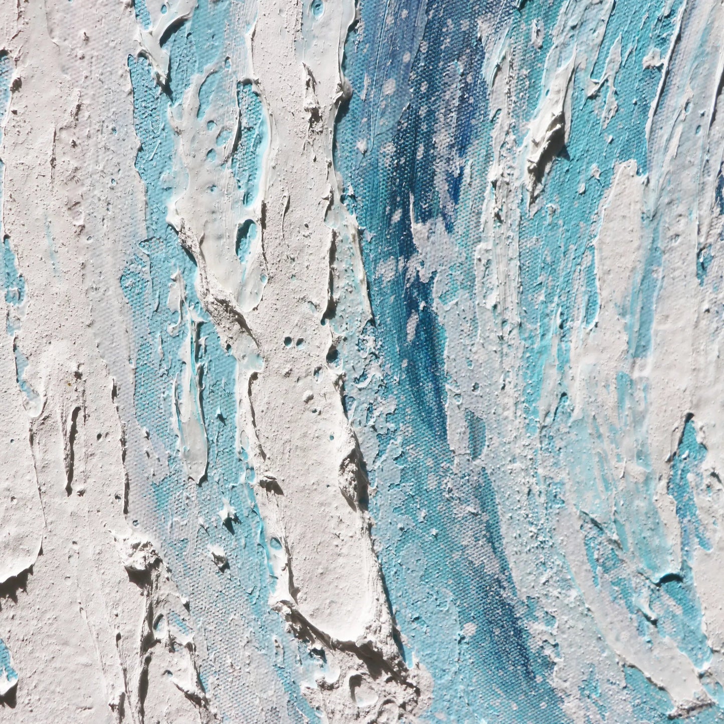 002 SI-2534709 | Closeup | Tidefall Handpainted & Coastal Wave Oil Painting on Canvas - PXA-1014 by Pasargad Home in white, blue. Made from canvas in a unique style.