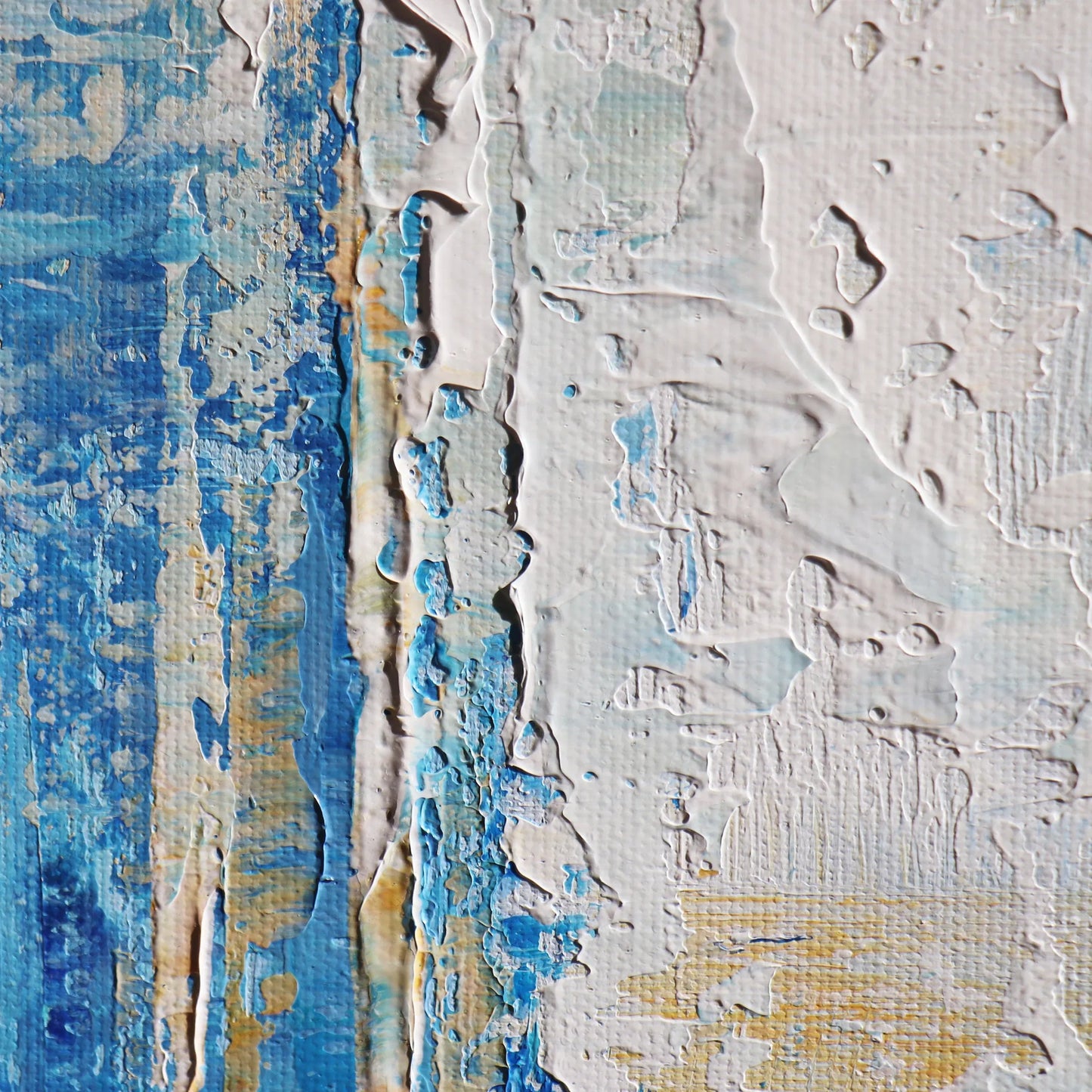 004 SI-2534672 | Closeup | Azure Handpainted & Abstract Oil Painting on Canvas - PXA-1015 by Pasargad Home in multi, blue. Made from canvas in a unique style.