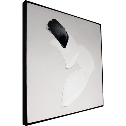 Motions Handpainted & Minimalist Oil Painting on Canvas - PXA-1016 by Pasargad Home in white, black. Made from canvas in a unique style.