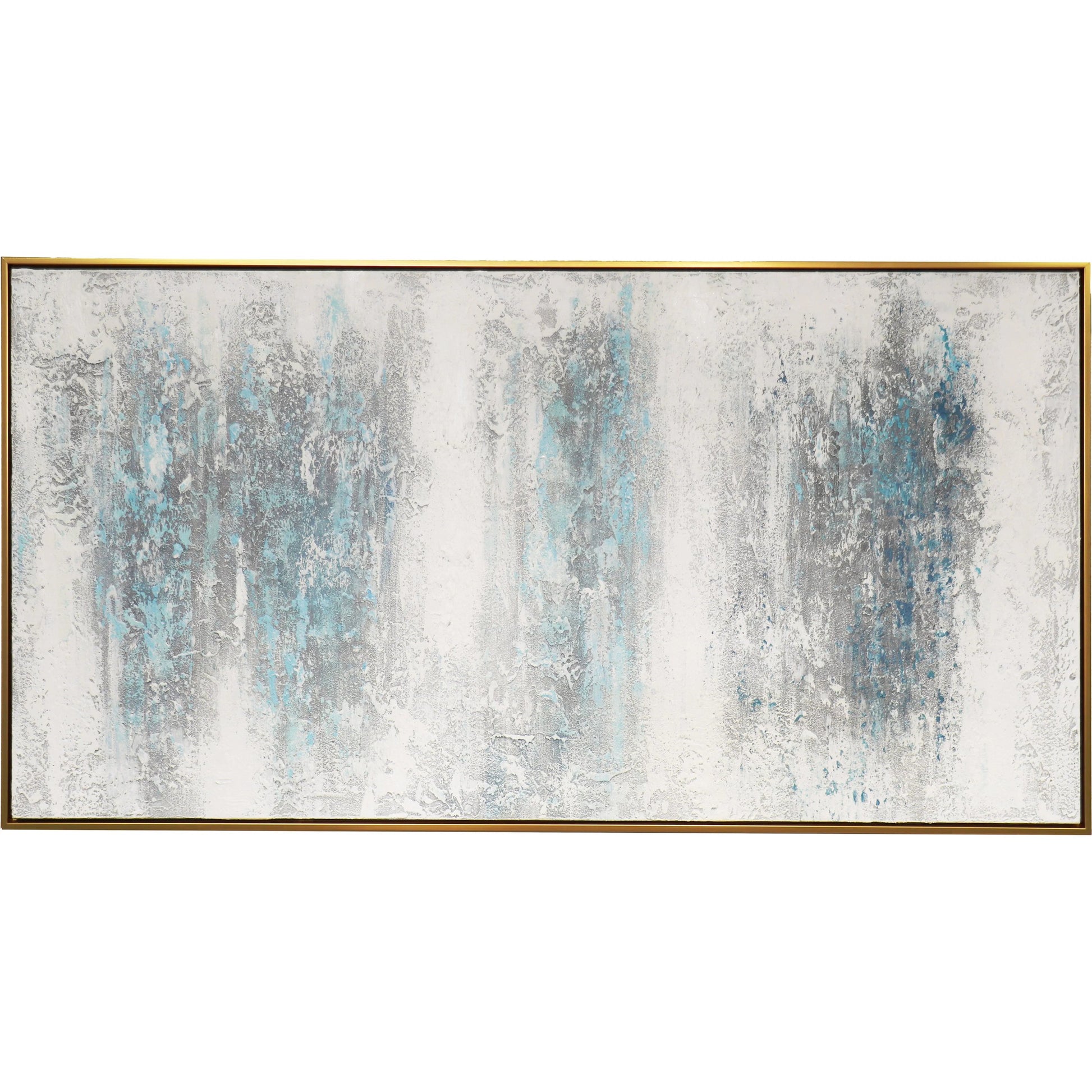 Interval Handpainted Abstract Oil Painting on Canvas - PXA-1017 by Pasargad Home in white, blue. Made from canvas in a unique style.