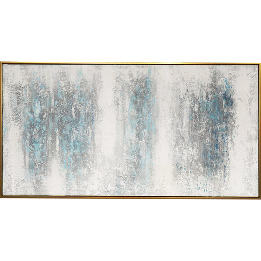 001 SI-2534685 | Primary Silo | Interval Handpainted Abstract Oil Painting on Canvas - PXA-1017 by Pasargad Home in white, blue. Made from canvas in a unique style.