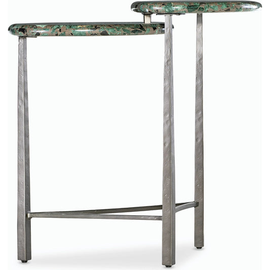Commerce & Market Antares End Table by Hooker Furniture in green. Made from hand forged iron and soap stone in a modern style.