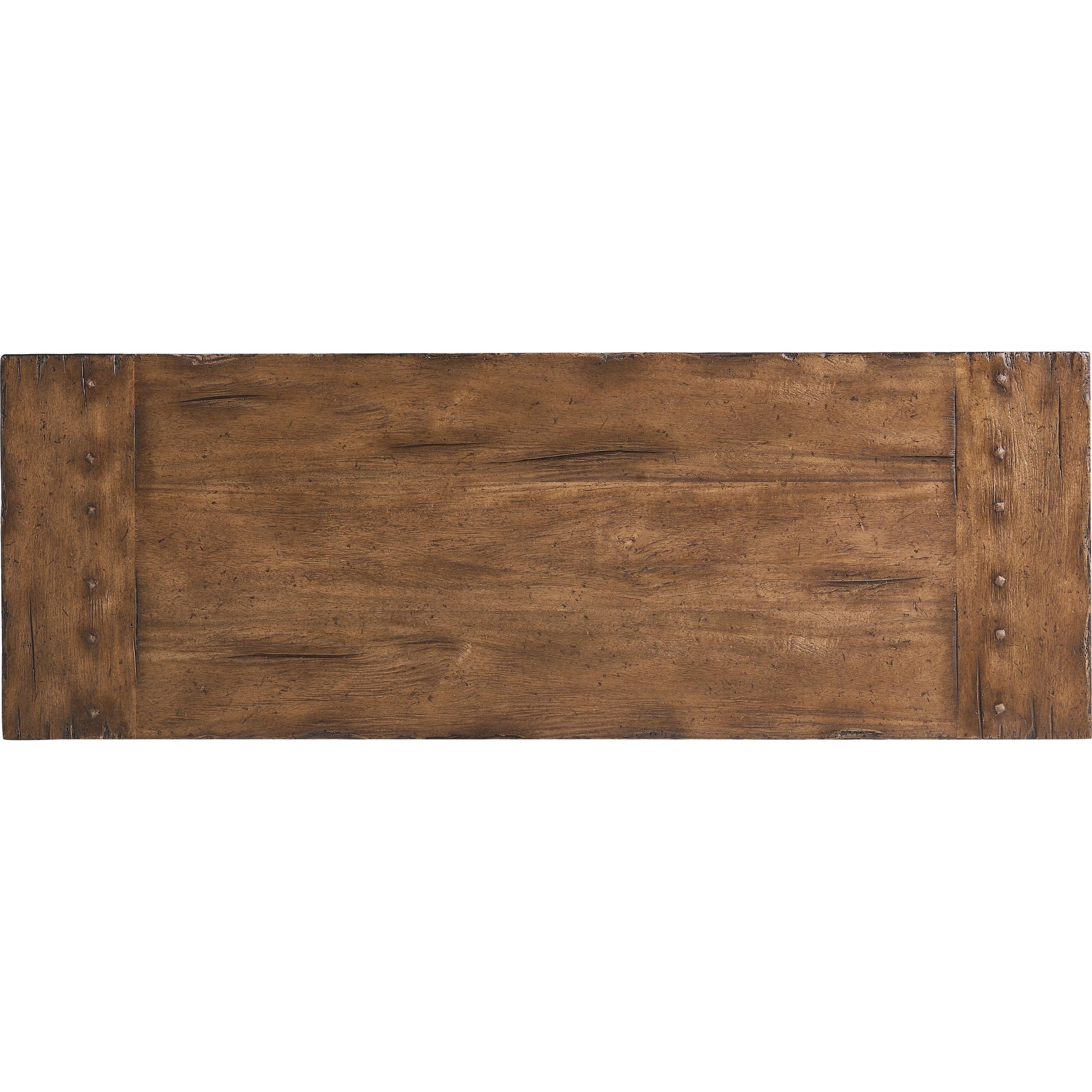 Tamarisk Console Table by Jonathan Charles in medium spain walnut. Made from main acacia in a unique style.