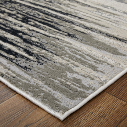 Micah Diamond Rug - 39LRF by Feizy in black, silver, taupe. Made from polyester, polypropylene in a unique style.