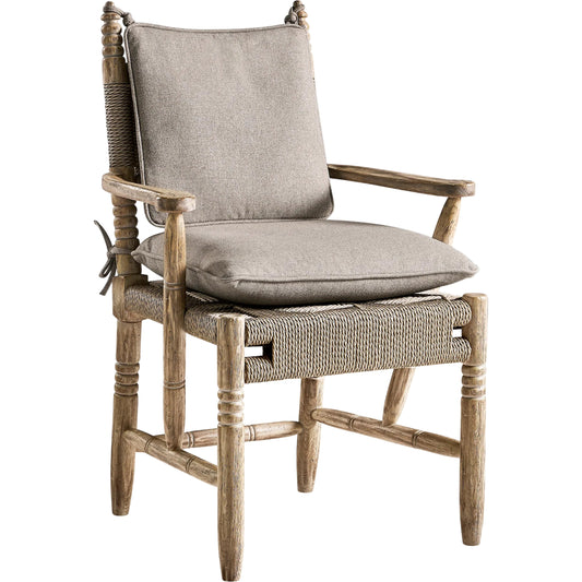 Sagehill Rush Seat Arm Chair by Jonathan Charles in timberon grey oak. Made from oak in a transitional style.