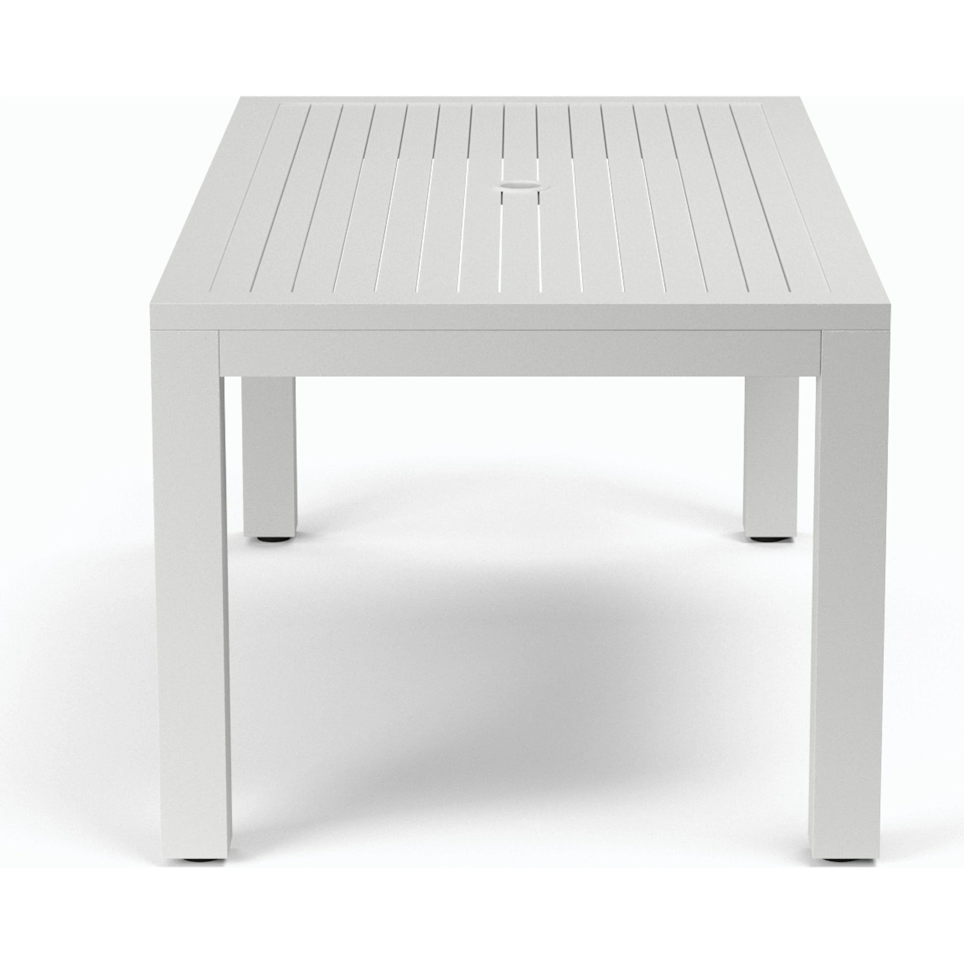 Naples Outdoor Rectangular Dining Table by Sunset West in white. Made from aluminum in a modern style.