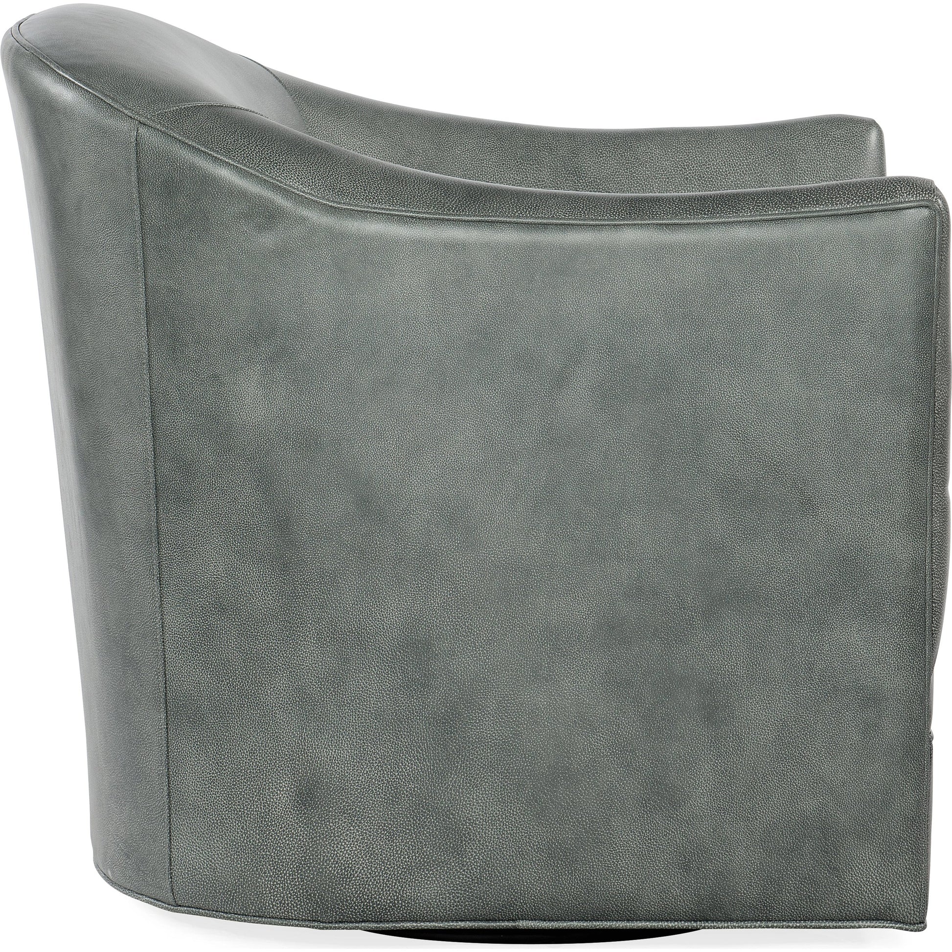 Gideon Swivel Club Chair by Hooker Furniture in grey and landscape frozen valley. Made from leather in a transitional style.