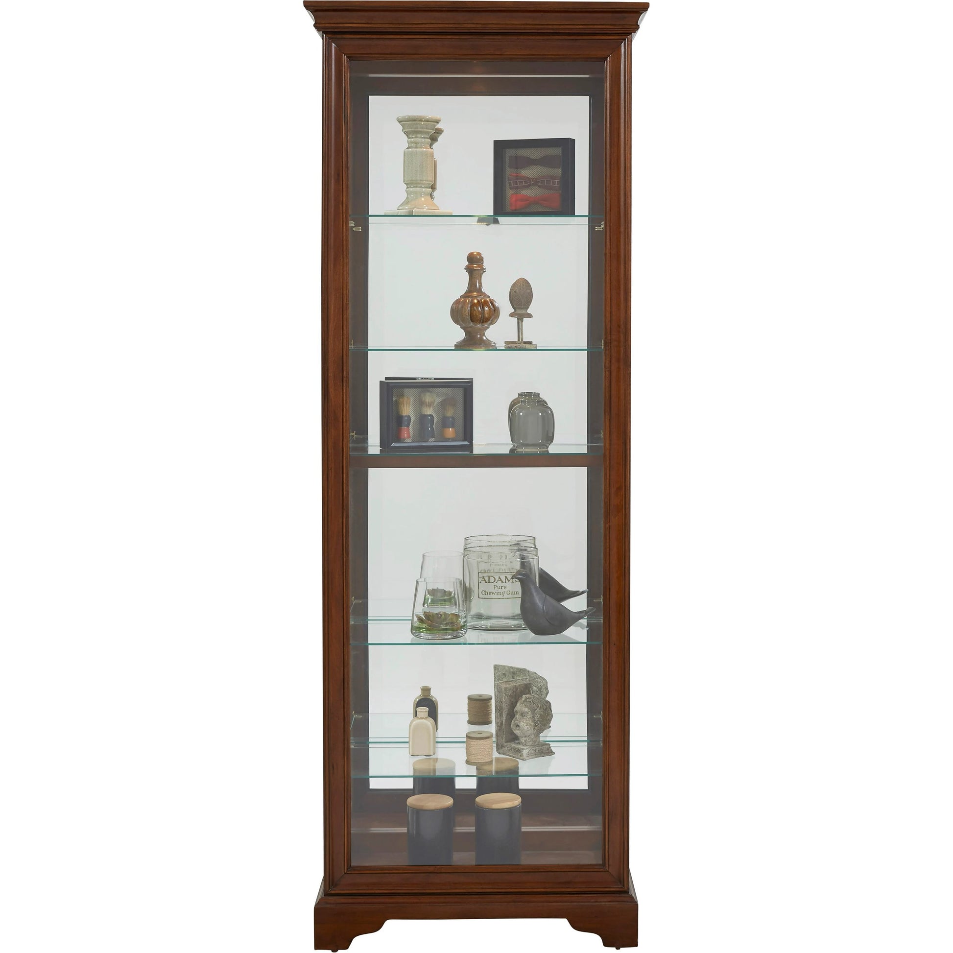 29'' Wide Hardwood Dark Brown Curio Display Cabinet by Pulaski Furniture in dark brown. Made from select hardwoods in a traditional style.