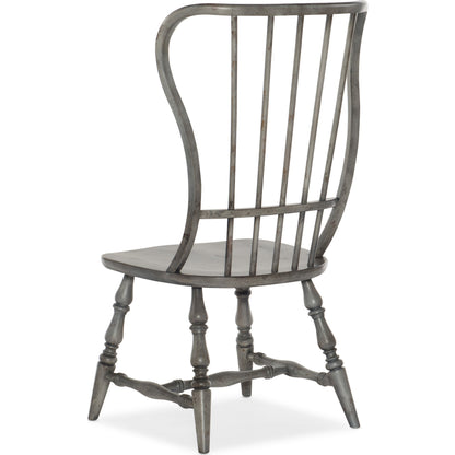 Ciao Bella Spindle Back Side Chair (Set of 2) by Hooker Furniture in speckled gray. Made from hardwoods in a traditional style.