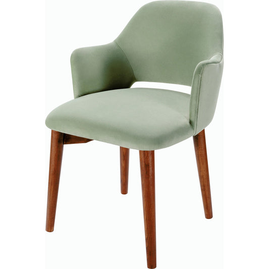 Payette Dining Chair - 528579 by Surya in upholstery: seafoam, base: dark brown and stained. Made from polyester, rubber wood, polyurethane foam, dacron in a modern style.