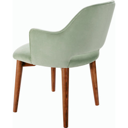 Payette Dining Chair - 528579 by Surya in upholstery: seafoam, base: dark brown and stained. Made from polyester, rubber wood, polyurethane foam, dacron in a modern style.