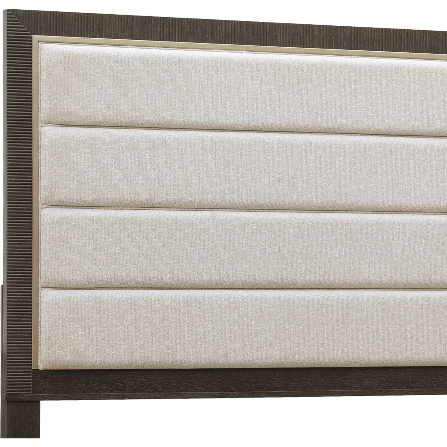 007 SI-2143480,SI-2143481,SI-2143482 | Closeup | West End Loft Upholstered Bed by Pulaski Furniture in tuxedo. Made from rubberwood in a modern style.
