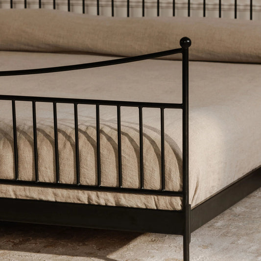 Monet Bed by Moe's Home Collection in black. Made from iron, acacia wood in a unique style.