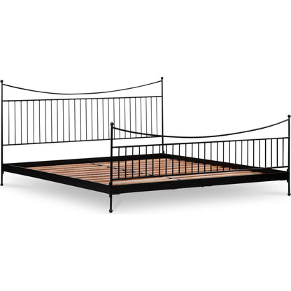 Monet Bed by Moe's Home Collection in black. Made from iron, acacia wood in a transitional style.
