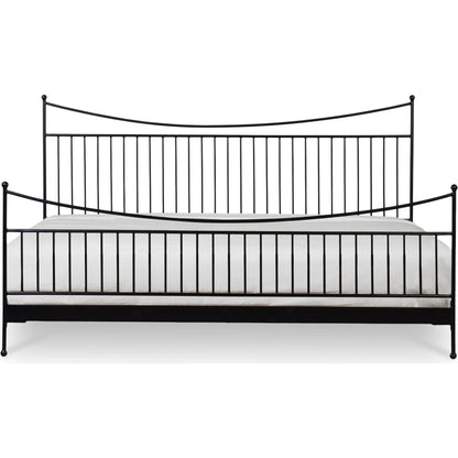 Monet Bed by Moe's Home Collection in black. Made from iron, acacia wood in a transitional style.