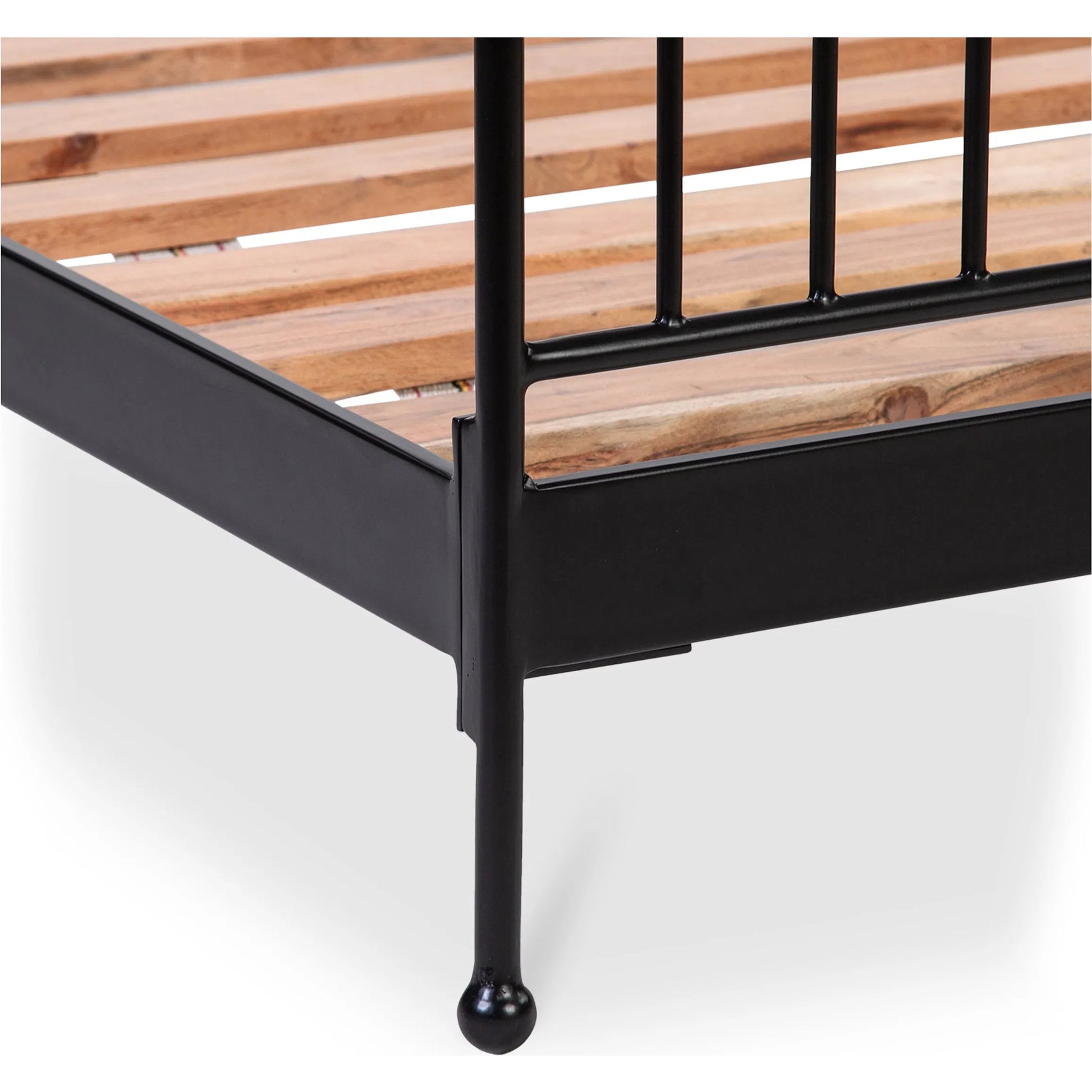 Monet Bed by Moe's Home Collection in black. Made from iron, acacia wood in a transitional style.