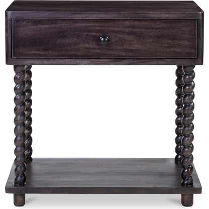 Tabitha Nightstand by Moe's Home Collection in brown. Made from mango wood, iron in a traditional style.