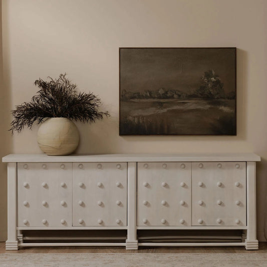 Clement Sideboard by Moe's Home Collection in whitewashed. Made from mango wood in a unique style.