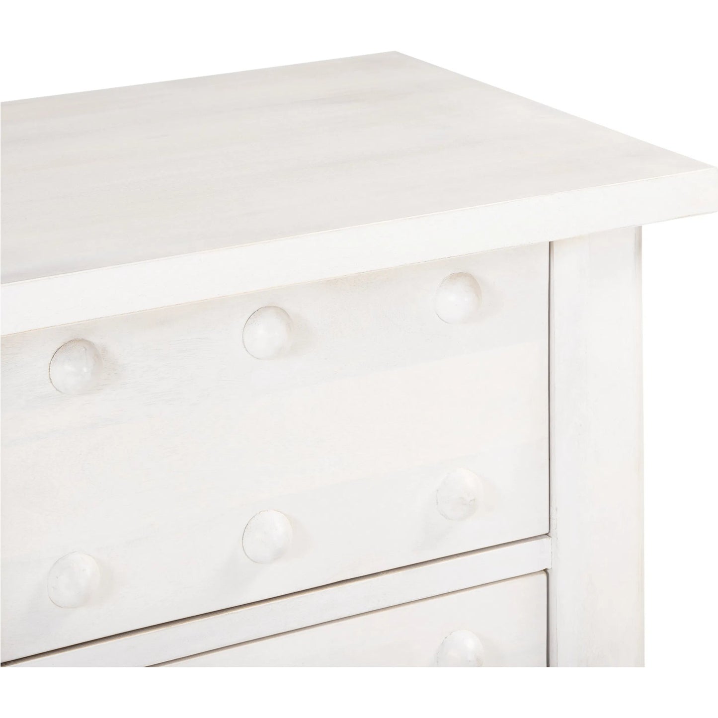 006 SI-2367949 | Closeup | Clement Nightstand by Moe's Home Collection in whitewashed. Made from mango wood in a traditional style.