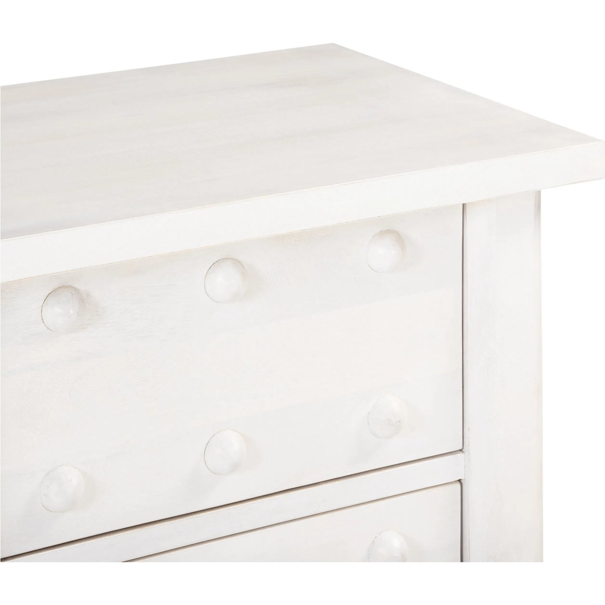 Clement Nightstand by Moe's Home Collection in whitewashed. Made from mango wood in a traditional style.