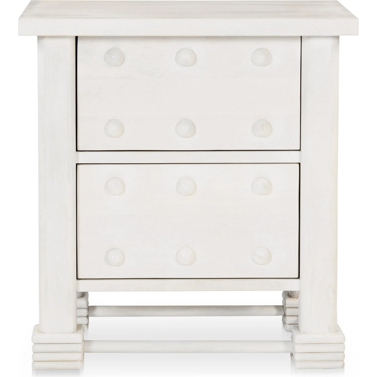 000 SI-2367949 | Lifestyle | Clement Nightstand by Moe's Home Collection in whitewashed. Made from mango wood in a traditional style.
