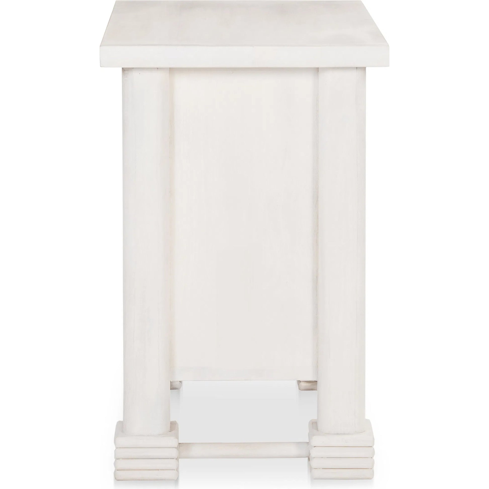 Clement Nightstand by Moe's Home Collection in whitewashed. Made from mango wood in a traditional style.