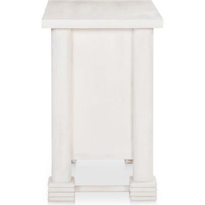 Clement Nightstand by Moe's Home Collection in whitewashed. Made from mango wood in a traditional style.