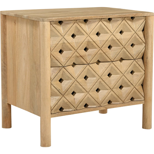 Fulton Nightstand by Moe's Home Collection in natural and natural. Made from tops, sides, drawer mango wood, drawer bottom, mdf in a unique style.