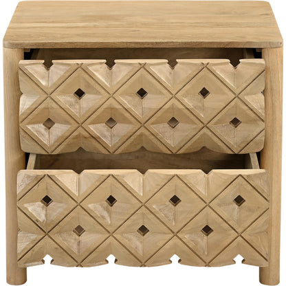 Fulton Nightstand by Moe's Home Collection in natural and natural. Made from tops, sides, drawer mango wood, drawer bottom, mdf in a traditional style.