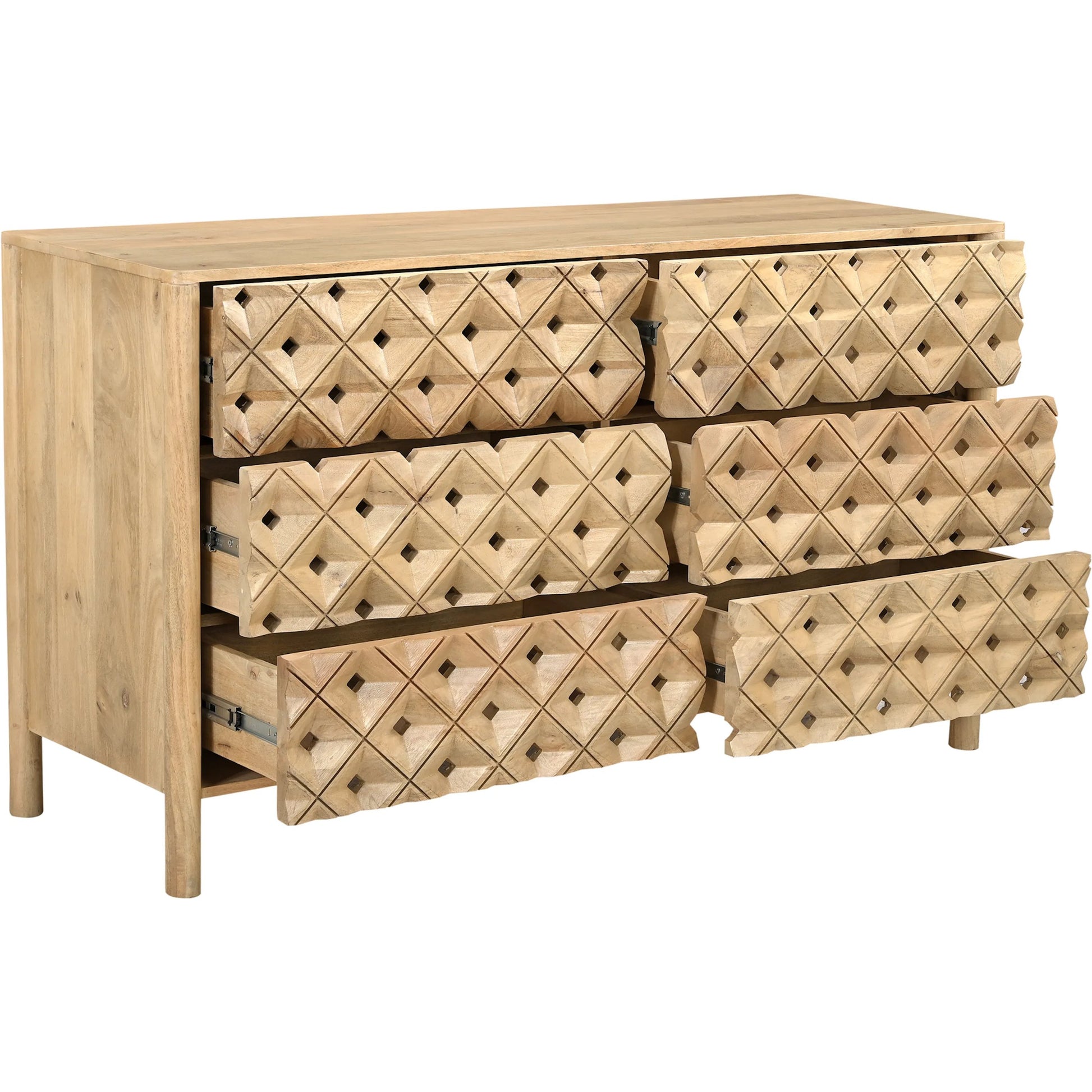 Fulton 6 Drawer Dresser by Moe's Home Collection in natural and natural. Made from tops, sides, drawer mango wood, drawer bottom, mdf in a traditional style.