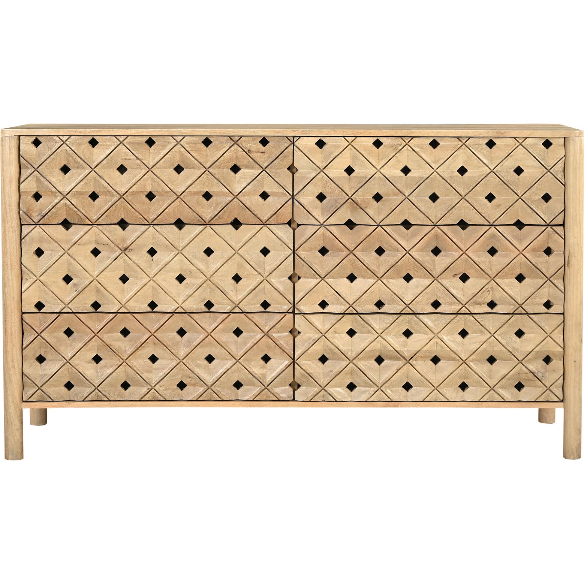 Fulton 6 Drawer Dresser by Moe's Home Collection in natural and natural. Made from tops, sides, drawer mango wood, drawer bottom, mdf in a traditional style.