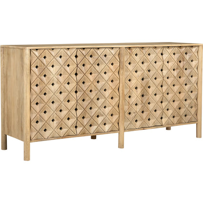 Fulton 4 Door Sideboard by Moe's Home Collection in natural and natural. Made from tops, sides, drawer mango wood, drawer bottom, mdf in a traditional style.