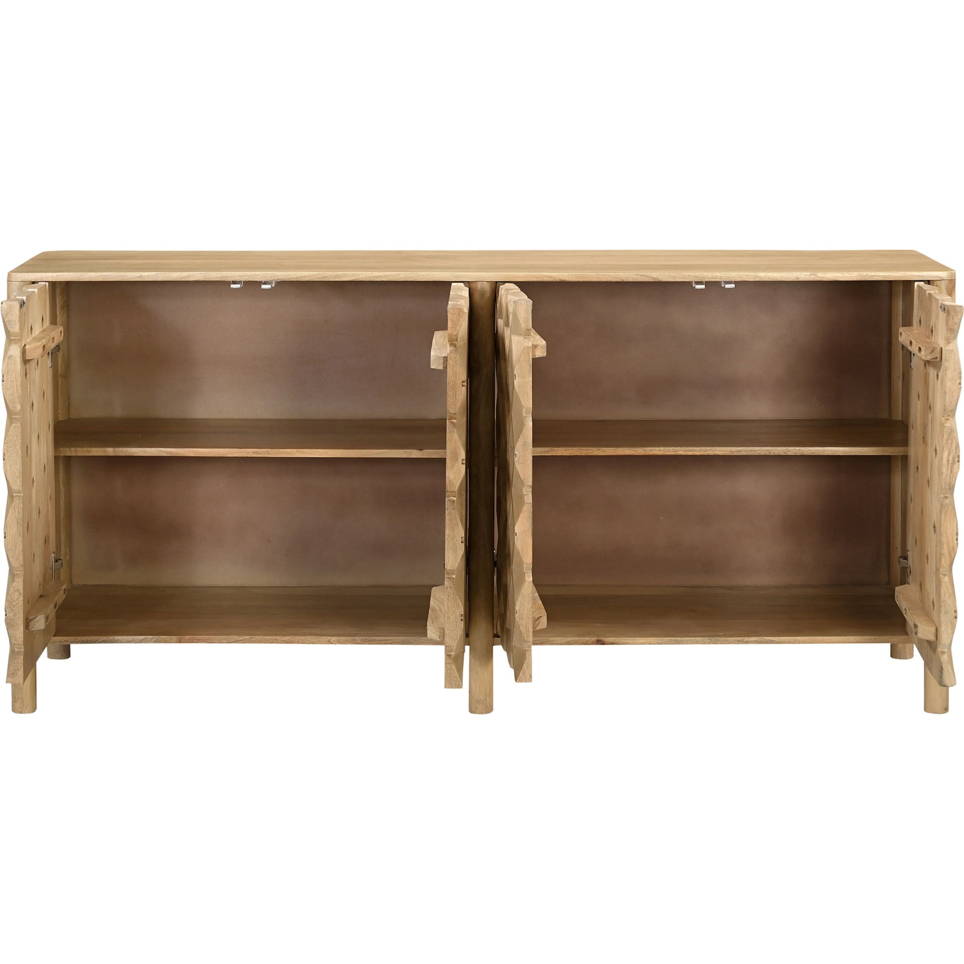 Fulton 4 Door Sideboard by Moe's Home Collection in natural and natural. Made from tops, sides, drawer mango wood, drawer bottom, mdf in a traditional style.